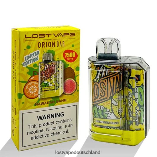 Lost Vape Orion Bar Einweg | 7500 Züge | 18ml | 50 mg hawaiianischer Knall LVN20L97 Lost Vape Review Deutschland