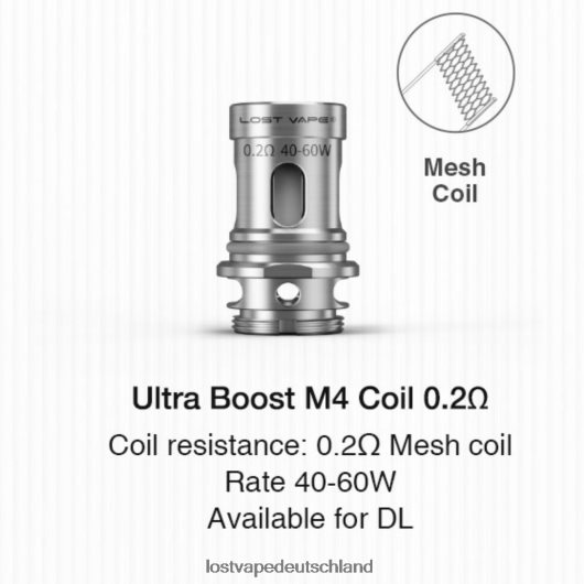 Lost Vape Ultra Boost-Spulen (5er-Pack) m4 v2 0,2 ​​Ohm LVN20L349 Lost Vape Near Me